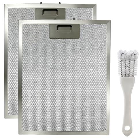 3Pcs Universal Cooker Hood Filter Replacement with Extractor Fan Filters, 32x26cm 5-Layer Aluminum Mesh for Fan & Metal Grease Filters for Kitchen Extractor