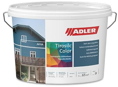 ADLER Aviva Tirosilc-Color RAL3000 - Resina siliconica per facciate, superfici minerali, 1 l, colore: rosso fuoco
