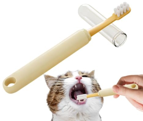 Hundtandborstar dubbla huvuden halkfritt greppverktyg | Hundtandborste liten ras för familj husdjur katt kattunge hem inomhus daglig rutin hygien