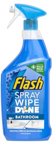 Flash Spray.Wipe.Done. Bathroom Antibac Cleaning Spray White Blossom 800ML, Sparkling Clean in A Flash