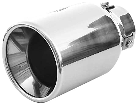Auspuffblende Endrohr Endstuck Auspuff Blende Schalldampf Sportauspuff Universell Schalldampf Sport Tuning Optik Edelstahl Rund bis 50mm Chrom AutoHobby