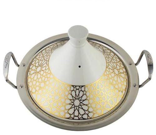 Marokkanische Tajine Tagin Tagine Tajin Royal Ø 26 cm Keramik Induktion, Bratentopf, Gartopf zum Kochen, Für alle Herdarten: Induktion und Backofen