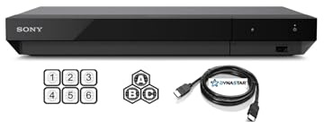 Region Free 4K UHD Blu-Ray Player Compatible with Sony UBP-X700 with UHD 4K Playback, 3D Multi Region Code Free | Blu-Ray Regions A, B, C | DVD Regions 0-8 with Dynastar 6FT HDMI Bundle
