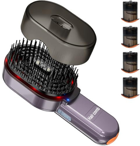 Massagebürste Haaröl Applikator, Elektrisches Kopfhaut Massagebürste und Applikator Flasche, 4 Modi Vibration Massagekamm, Kopfhaut-Massagegerät Kopfmassage Bürste für Haarwachstum, Abnehmbarer Hair O