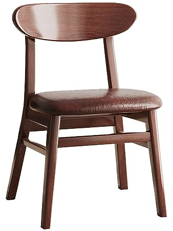 Lot de 4 chaises de salle à manger modernes du milieu du siècle en bois de chêne massif avec dossier, chaises d'appoint élégantes pour cuisine et salle à manger