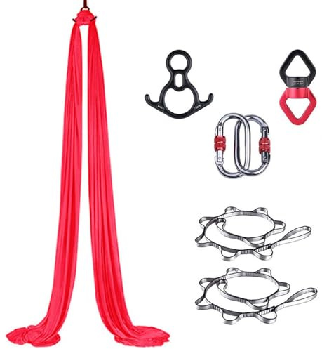 PRMTYUP Hamaca AéRea, Columpio De Yoga AéReo, Hamaca De Danza AcrobáTica, Hamaca De Yoga AéReo, Equipo De Yoga AéReo, Kit De Accesorios De Tela AéRea, para Danza AcrobáTica,D,8M*1.5M