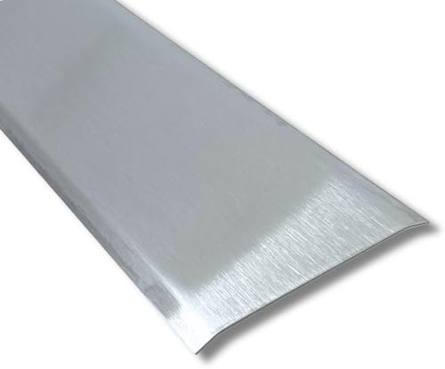 Übergangsprofil Edelstahl (900 x Auswahl) (Geschliffen) - Übergangsleiste für Türschwelle und Fußboden - Übergangsschiene für Tür und Boden - Bodenübergangsleisten aus Metall (1, 900x60mm)