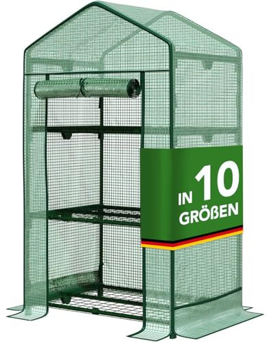 CASA PURA - Foliengewächshaus 49 x 69 x 127 - UV-beständig - Gewächshaus mit Metallablagegitter - Langlebig. Witterungsbeständiges Pflanzenhaus (Bloom 3 Etagen)