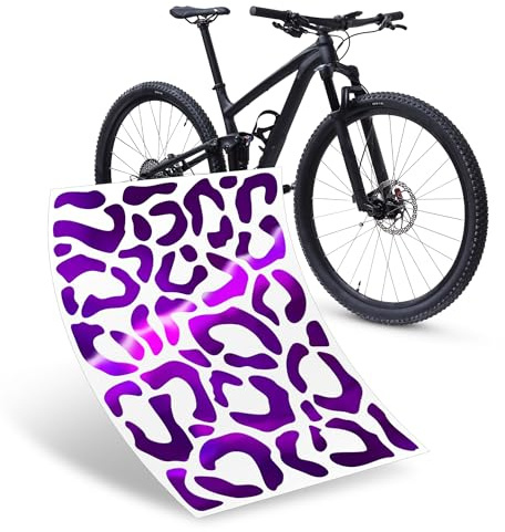Riesel Design® Fahrrad Aufkleber Set – 20x15 cm Sticker Kit für Rahmen & Helme – Wetterfest & Stylisch (lila metallic)