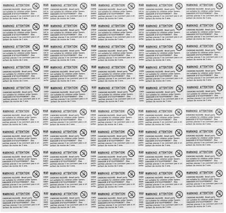 DIYEAH Étiquettes Autocollantes D'Avertissement 5X2.5Cm Protection Sécurité Enfants Moins De 3 Ans Pour Emballage Et Jouets 200 Pièces