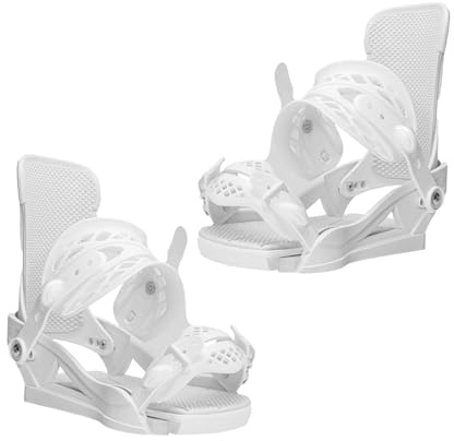 Baoblaze Fijaciones de Snowboard, de Snowboard cómodo para Snowboard, fácil de Usar, para Hombres y Mujeres, repuestos para Deportes de Patinaje, Blanco, L