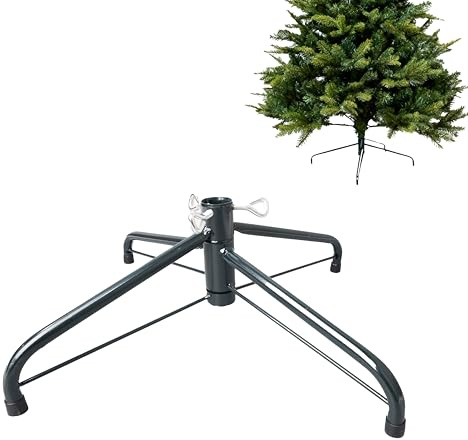 Soporte para árbol de Navidad para árboles Artificiales, Base de Metal de 40 cm, Patas extensoras de Altura Plegables Resistentes con Tornillos Ajustables, Soporte Resistente para 4 pies, 5 pies, 6