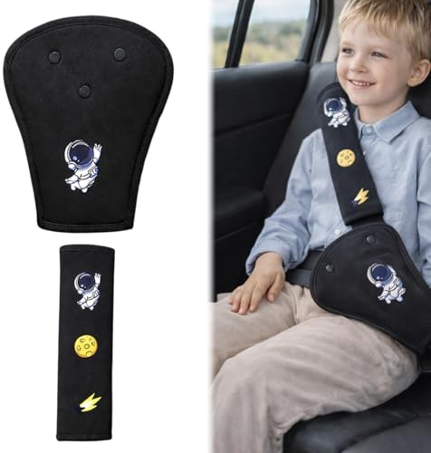 UYVPAER 2 Piezas Cinturon Coche Niños, Desmontable Protector Para Cinturón De Seguridad, Lavable Ajustable Suave Almohadillas Para Cinturones De Seguridad Con Dinosaurio De Dibujos Animados(B)