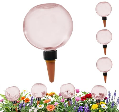 BOYIFEIJIE Set di 4 sfere di irrigazione automatica per piante, irrigazione automatica per piante da interni, balcone e giardino (rosa)