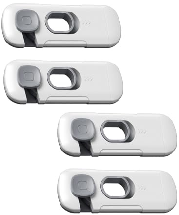 Seguridad Cajones Bebe, 4 Piezas, cerradura de nevera sin agujero, Cerraduras Contra Niños para Armarios Refrigeradores, Duradero, para Muebles De Cocina, Armarios, Cajones, Neveras, 100 x 38 mm