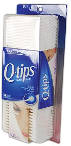 623181 Q-Tips Cotton Swab, Standard, White, 500 Count (Pack of 1)