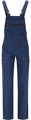 BWOLF Anax Baumwolle Latzhose Herren Arbeitshose Schutz-Latzhose Arbeits-Latzhose - Hydronblau (S)