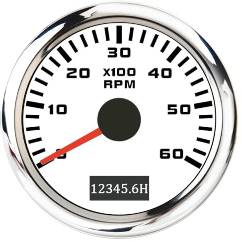 ELING 52 mm varvräknare 0-6000 RPM Varvräknare med 7 färger bakgrundsbelysning 12V 24V för husbilar lastbilar och fartyg