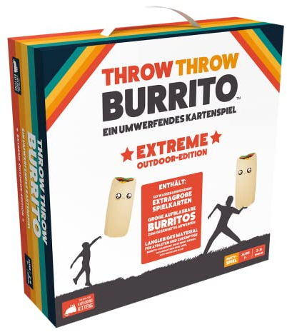 Exploding Kittens – Throw Throw Burrito Extreme Outdoor Edition – Giant Inflatable Dodgeball Card Game – Play Outdoors, Backyard Events, Family Fun Outside for 2 to 6 Players Ages 7+