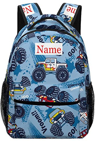 Mraxovid Personalised Kids Backpack – Custom Flamingos Bag with Name, Chest Strap & Safety Whistle, Ideal Boys Girls Nursery Primary Travel Rucksack (20L) Light purple Blue