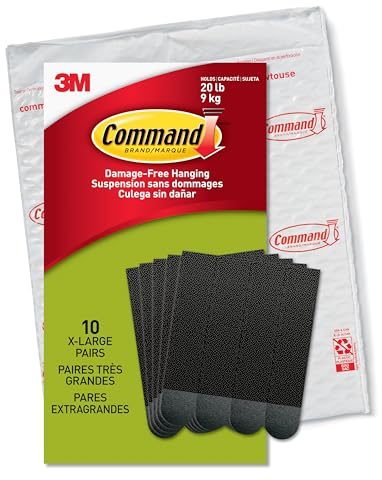 Command Picture Hanging Strips, Black, X-Large, 10 Pairs (20 Strips) - Adhesive Strips - For Pictures, Frames, Mirrors, Wall Decor - Damage Free Hanging