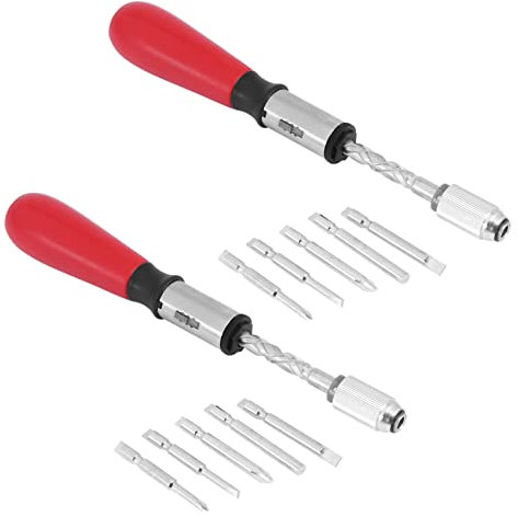 GOSIA 2X Cacciavite A Cricchetto A Pressione Da 260MM con Cacciavite A Spirale con Punte A Cacciavite A Intaglio E A Croce