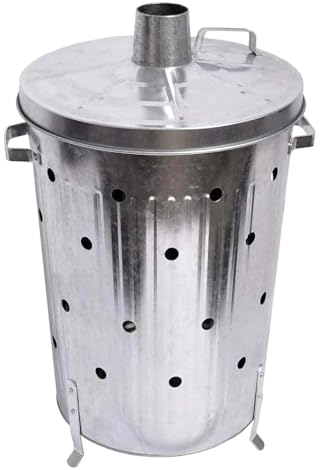 Best House 15 Litres Small Galvanised Metal Incinerator Recycle Garden Waste Rubbish Fire Burning Bin Leaves Paper Wood (Pack of 1)