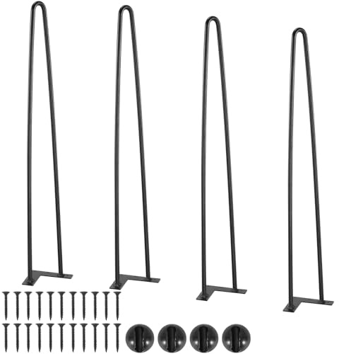 VEVOR Gambe per Tavolo a Forcina da 4 Pezzi con Piastra di Montaggio, Kit di Gambe per Scrivania Lunghezza 71 cm in Acciaio Capacità Carico max. 227 kg, Gambe per Mobili per Tavolo da Casa Ufficio
