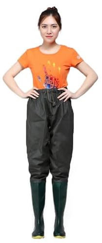 Luminexia Pantalon de Wading à la Taille pour Hommes et Femmes,Waders de pêche Taille Haute avec Bottes,Cuissardes 100% imperméables Respirantes pour pêche à la Mouche