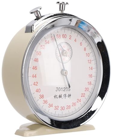 Cronometro Meccanico 60 Secondi, Display con Quadrante Ampio, Ripristino della Pausa Iniziale, Materiali Plastici Metallici con Design Compatto per L'esecuzione di Esperimenti
