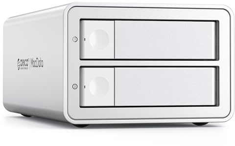 ORICO 2 Baies Raid Boîtier Disque Dur Externe SATA HDD/SSD 2,5/3,5 jusqu'à 2 x 22 to, Station USB 3.0 Type B, Raid 0/1/PM