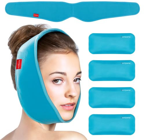 Comfytemp Poche de Glace de Dents Sagesse, 4 Packs de Gel Chaud et Froid Réutilisable, pour l'ATM, la Mâchoire, le Menton, la Bouche, le Visage, Soulagement de la Douleur Après une Chirurgie