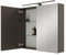 Planetmöbel ARIA Spiegelschrank Bad mit Beleuchtung 80 cm breit | Badschrank hängend mit Spiegel | Anthrazit, mit Leuchte und Steckdose, Spiegelschrank Gäste WC 80 x 70 x 16 cm
