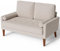 Sofa 2 Sitzer, Modernes 2er Sofa mit 2 Wurfkissen, Kleine Stoffcouch mit Armlehne, Mini Sofa für Wohnzimmer/Wohnung/Büro, Einfache Montage, Aschbeige, 121 x 77 x 87CM