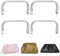Mture 4 Stück Taschenrahmen Verschluesse 200 × 90mm, Verschluss U Förmige Griffe, Aluminium Silber Rohrrahmen Tasche Griff Zubehör für DIY Nähen Handwerk Dinner-Beutel-Tasche