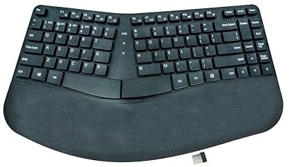 Accuratus Contour - Wireless Sculptured Ergonomic Split Key Multimedia Keyboard with Reverse Tilt