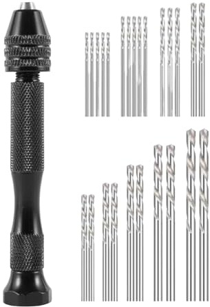 Tewzafiya Jeu de petits forets de forage, perceuse à main, forets pour petits bijoux, passe-temps, perceuse hélicoïdale - outil rotatif pour perceuse manuelle, robuste et polyvalent,