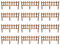 AC - Pack de 12 Vallas de Madera Decorativas de jardín, Borde para césped, Flores, Plantas, decoración de Exterior (Marrón - 60 x 30 cm)