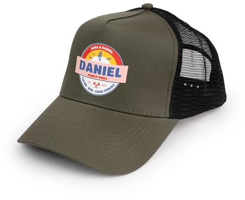 Wanapix | Cappellino Personalizzato Trucker per Bambini | Colore Verde e Nero | Visiera Curva | Personalizza con Foto e Testi | Cappellino Trucker per Bambini a Cinque Pannelli | Chiusura Snapback