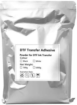 JGHFReW 500g DTF Transferencia de fundición en Caliente Polvo Adhesivo Negro Blanco para impresoras de película DTF Compatibles con impresión Directa a Tela en Varios Textiles(500g-Black)