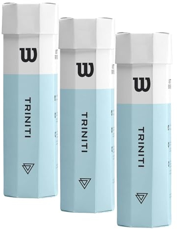 Wilson Tennis Balls, Triniti, Set of 4 Balls, 100% Recyclable Case, Wrt125200, Blue (Pack of 3)