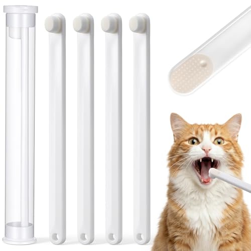 Small Dog Toothbrush for Cats, 5 PCS Round Shaped Head with Ultra Soft Bristle Gentle Puppy Tooth Brush Kit Pets Toothbrush for Deep Cleaning Dental Care, Kitten and Small Dogs, Tartar Plaque Removal