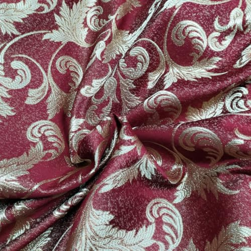 Tappezzeria in Stoffa Raso Damascato Laminato a Metraggio H 280 cm, Ideale per Divano, Tende, Tovaglie, Cuscini e Copriletto - Venduta a Taglio Unico e Perfetta per Arredamento Casa e Foderare Mobili
