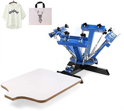 SDKEHUI Siebdruckmaschine 45x55cm Silk Screen Printing Machine 4 Farbe 1 Station Siebdruckmaschine DIY Screen Press Printing Machine Siebdruck Set