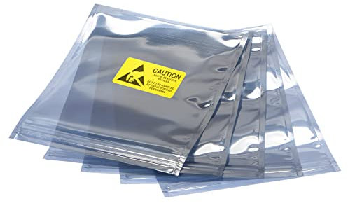 sourcing map Antistatische Beutel Abschirmung Beutel 25 Stück 15 x 20 cm Wiederverschließbar mit Etiketten für Festplatten HDD SSD