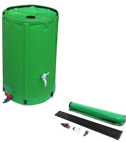 REBOTZ große Regentonnen, Regenwassersammler, dunkelgrünes faltbares Regenfass, Regenfass-Wassersammler, Wassersammler, Regenwasserspeicher, Bewässerungsausrüstung, Sammelsystem 48 * 75CM(100L)