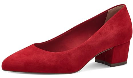 Tamaris Damen Pumps Leder Blockabsatz bequem; RED, EU 40