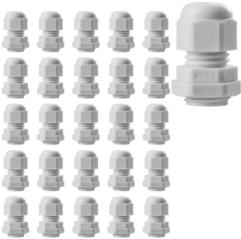Cable Glands Mixed Set, 26PCS Waterproof Stuffing Glands M16, IP68 Locknut Stuffing Glands for Electrical Boxes Junction Boxes Wall-Mounted Distribution Boxes