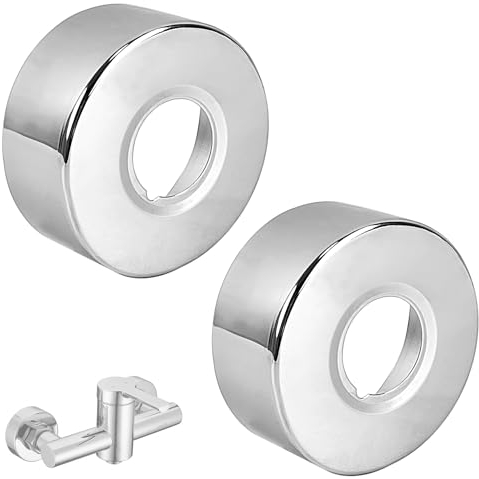 2 Pièces Rosace Robinet, 66 * 25 * 30 MM Rosace Mitigeur Douche, Acier Inoxydable Rosace, Diamètre Intérieur de 6 Points Cache Tuyau Plomberie, Epaissir Rosace Radiateur Cache Tuyau (2)