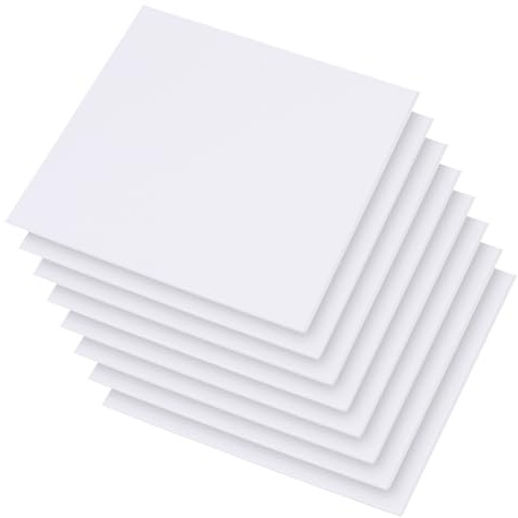 AHANDMAKER 8 st utökade PVC-plastark, 30 x 30 cm vitt PVC-skumplåt, 3 mm tjockt hantverksskumpapper, fyrkantiga PVC-skivark för hantverk och konst, presentationer, skyltar, utomhusbruk